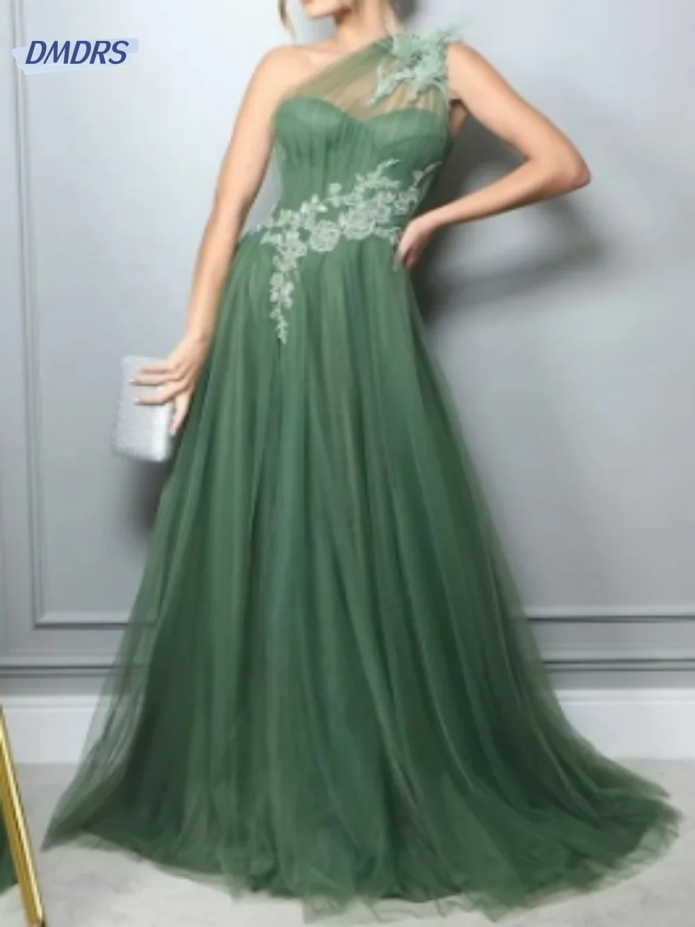 

Graceful One Shoulder Evening Dresses Elegant Floor-length Dress For Bride Modern A-line Bridal Gown Vestido De Novia