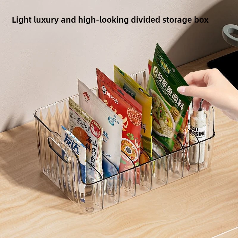 ขนาดใหญ่ความจุชั้นวางเครื่องเทศโปร่งใสแบ่งเครื่องสําอางค์กล่องเก็บอาหารเคาน์เตอร์เครื่องเทศห้องครัว Pantry Cabinet Organizer 1