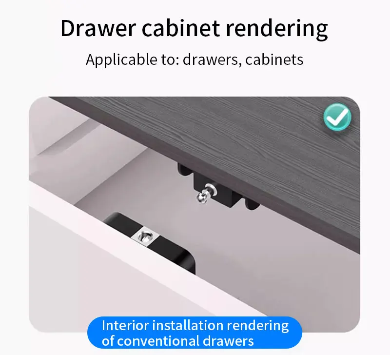Smart Drawer Lock Invisible Electronic RFID 13.56MHz IC Cabinet Lock Unlock Inte