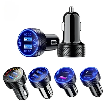 Caricabatteria da auto USB da 48 W Caricabatterie per telefono da auto di tipo C Caricatore per telefono PD QC3.0 a ricarica rapida con interruttore ON/OFF Adattatore per caricabatteria da auto