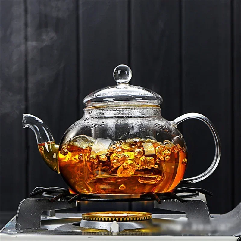 400ml-1000ml High Borosilicate Glass Flower Tea Pot Filterable