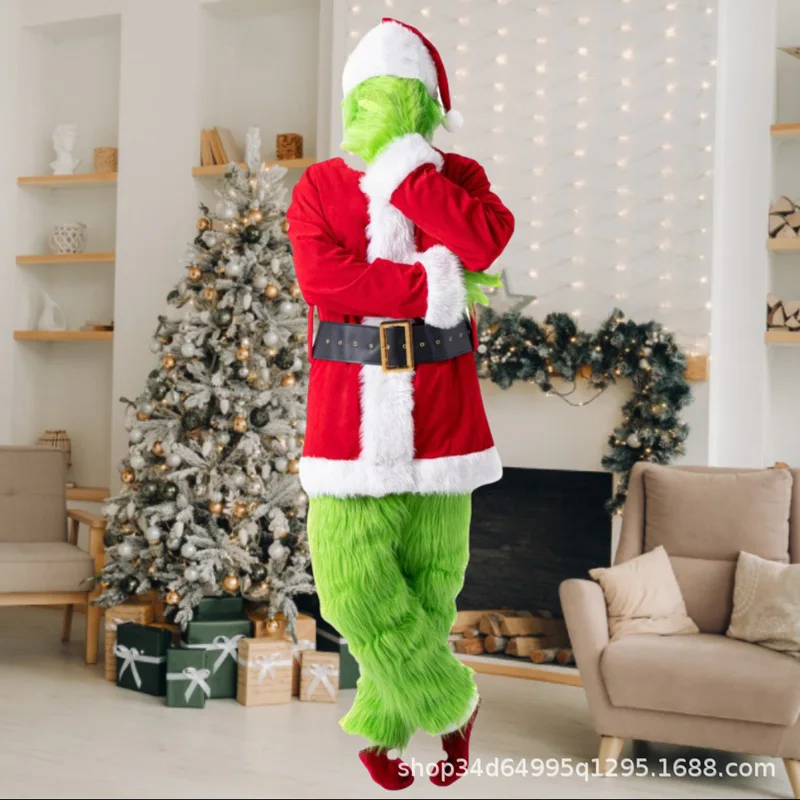 green emerald velvet dress Christmas Santa Claus Smocking Green Plaid Embroidery Dress 6