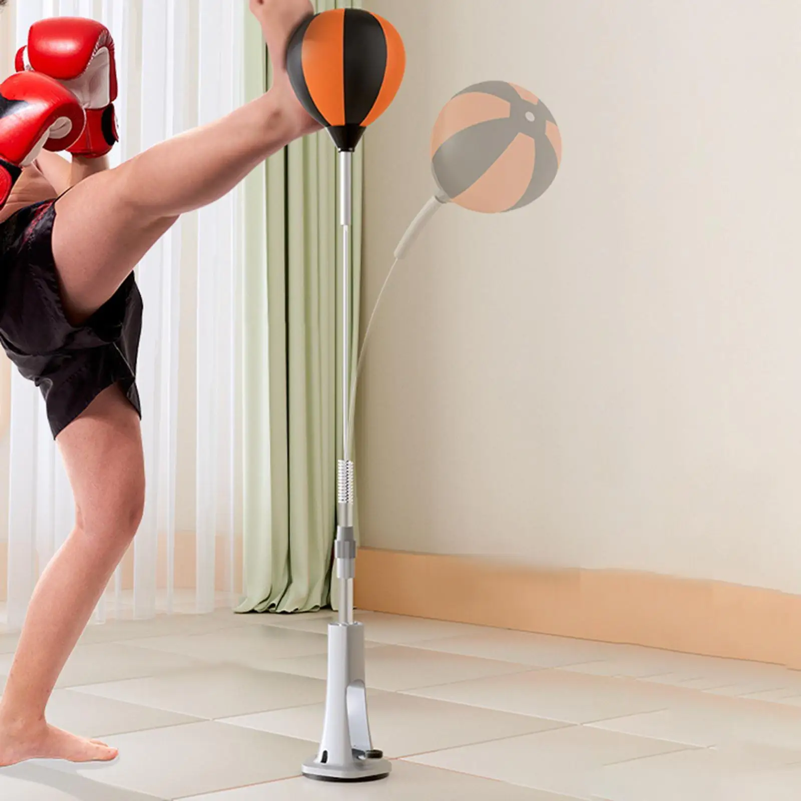 Punching Ball Boxing Reaction Ball Vertical Reflex Adjustable Height Household Fitness Workout Training Equipment for Adul