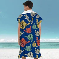 2024 adult men hooded bath towel microfiber Quick drying beach bathrobe Cape surf poncho for outdoor sandbeach from China 5