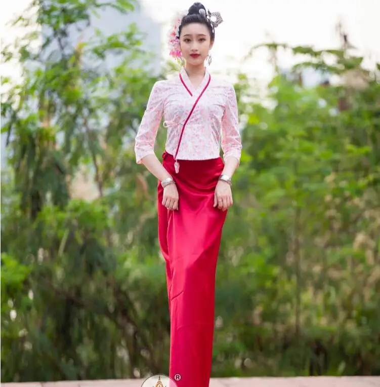 

Chinese Dai Traditional Hotel Attendants' Work Clothes Women Spring Suit New