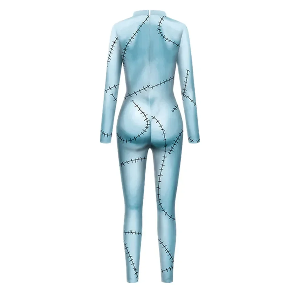 Halloween Party Anime Moive Sally Carnival Zombie Jumpsut Adult Kid Cosplay Costumes Zentai Performance Catsuit Women Bodysuit