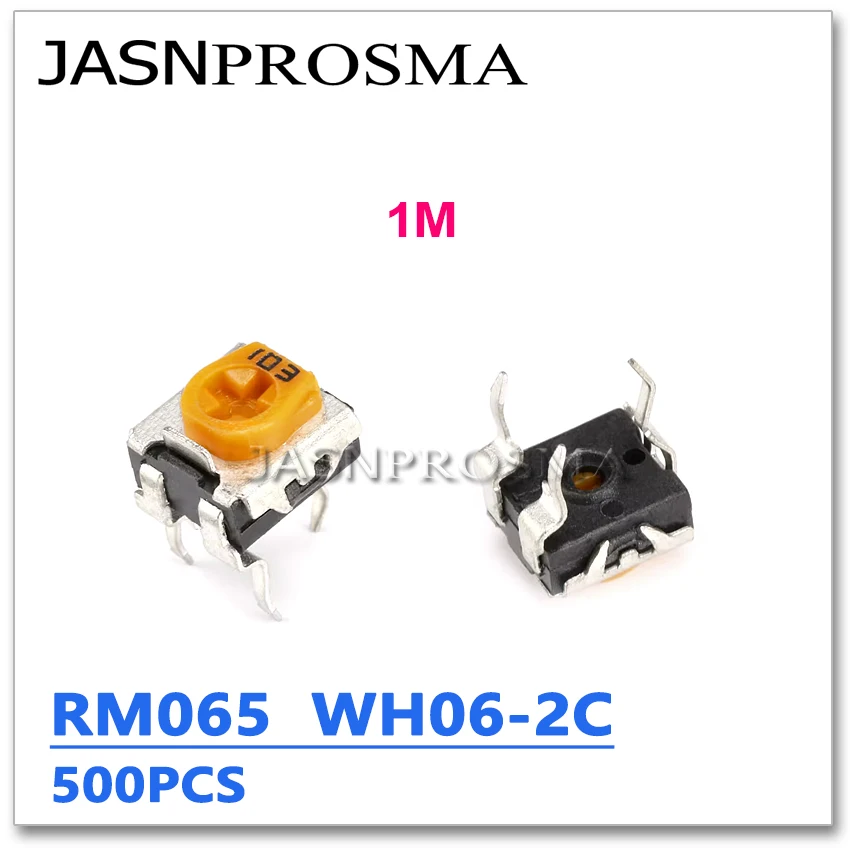 

JASNPROSMA RM065, 500 шт., 1 м, 105 дюйма, Φ WH06 2C, желтый триммер, потенциометр, переменный регулируемый резистор, Ом