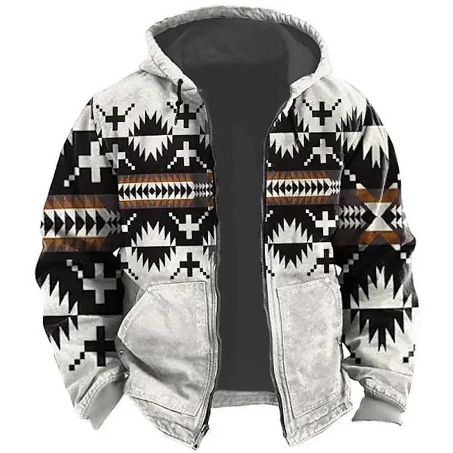 

2023 Men's Tribal Graphic Casual 3d Hoodie Jacket Holiday Going Out Winter Sweatshirt Mens Clothing Y2k Tops Streetwear New