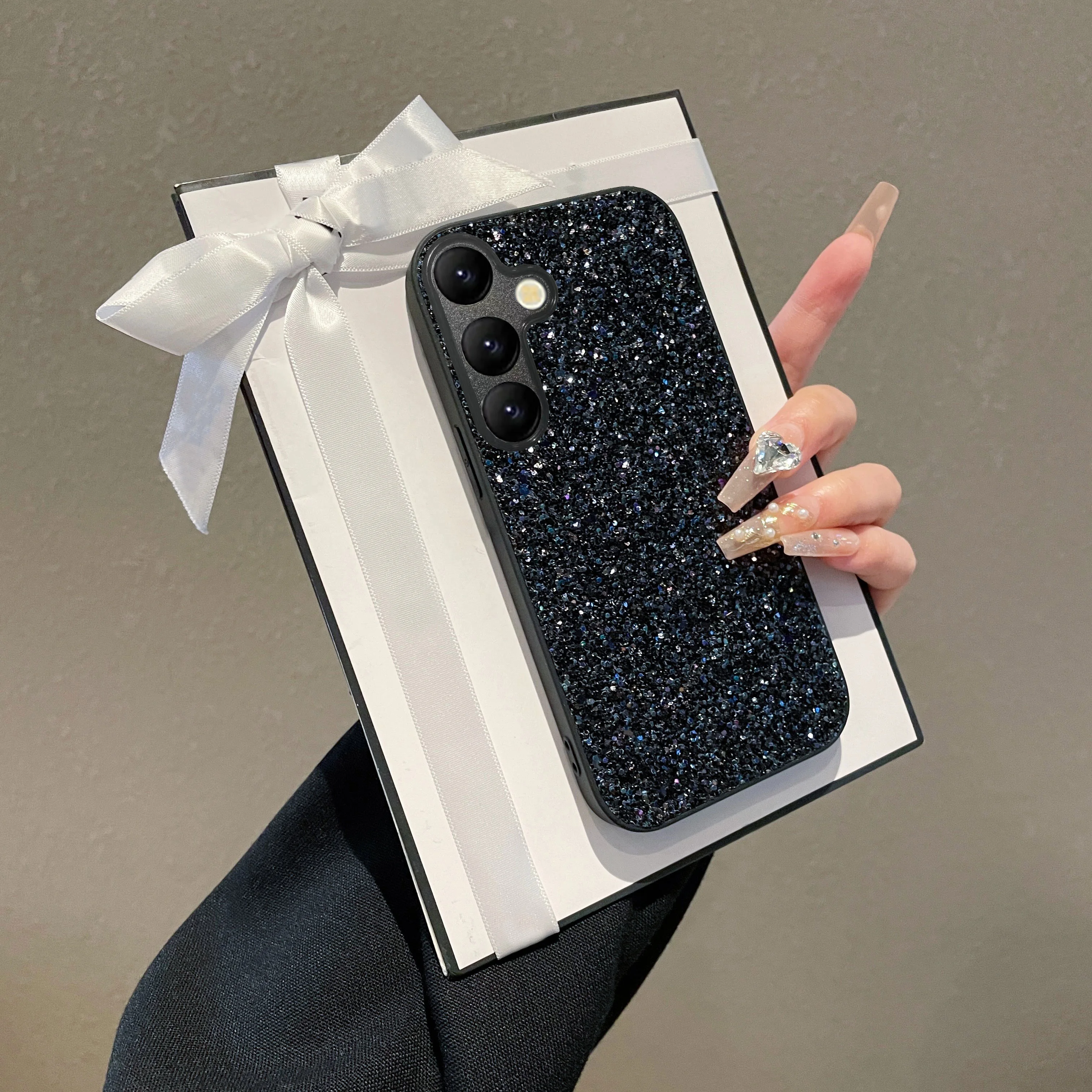 Luxuriöse Glänzende Diamant-Strass-Glitzer-Handyhülle für Samsung Galaxy S22 S23 S24 S25 S26 Ultra FE Plus Edge Modische Rückabdeckung