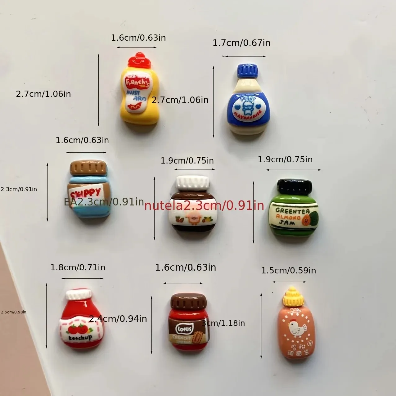 Set of 8 Adorable Cartoon Food Decorative Magnets
