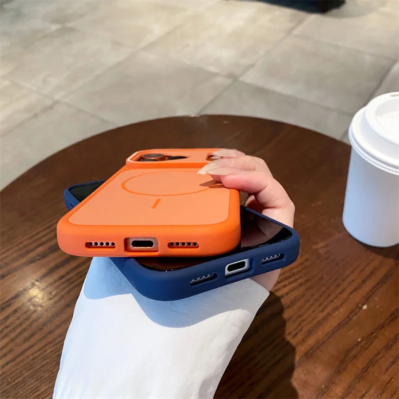 Luxury Matte Magnetic Wireless Charging Shockproof Phone Case