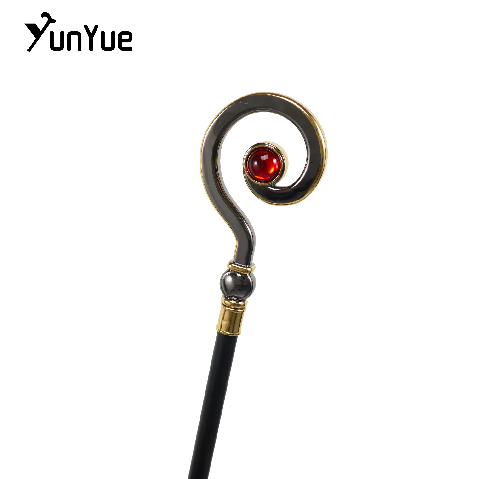 Vintage Black Gold Ruby Scepter Walking Cane Gentleman Collections Elegant Walking Stick Cosplay Photography Props Party Cane 93