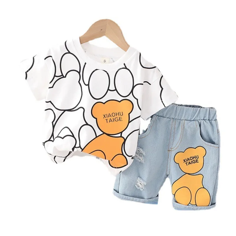 

New Summer Baby Boys Clothes Suit Children Tracksuits Girls Cartoon T-Shirt Shorts 2Pcs/Sets Toddler Casual Costume Kids Outfits