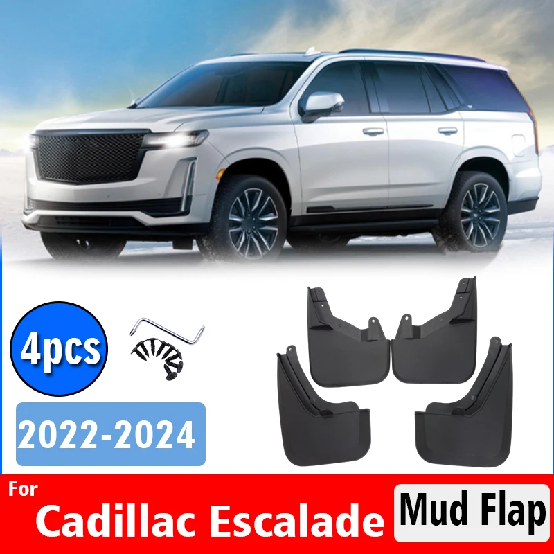 

FOR NEW Cadillac Escalade 2022 2023 2024 Mudguard Fender Mud Flap Guards Splash Mudflaps Car Accessories Front Rear 4pcs