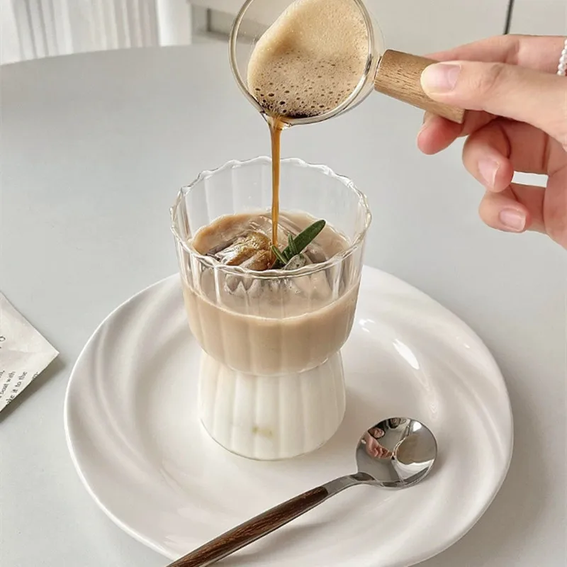 Striped Glass Cup Ripple Drinking Glassestea Juice Cup Quality Water Milk Home Drinkware Glass Office Coffee Cup