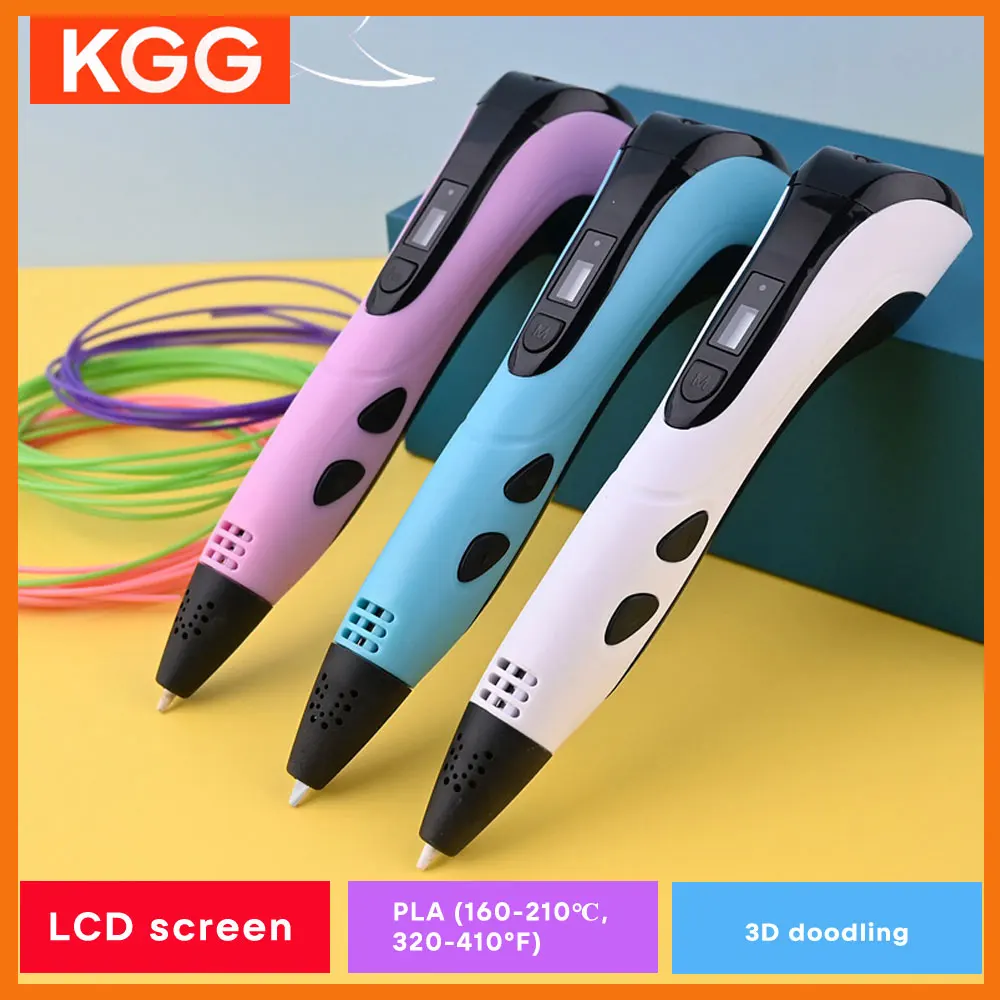 3D Printing Pen LCD Display Screen Type C 0.7mm Diameter 1.75mm Adjustable PLA Paiting DIY Drawing Children Birthday Toys Gifts