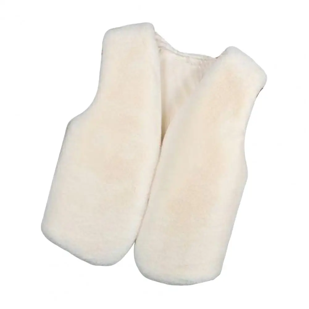 

Super Soft Trendy Thicken V Neck Vest Waistcoat Faux Fur Women Waistcoat Good Touch for Daily Wear