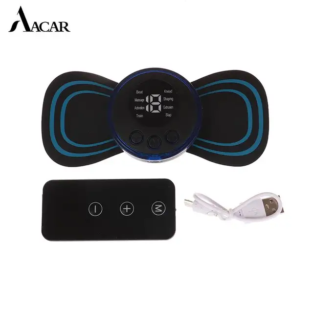 Portable Rechargeable Remote Control Massage Sticker Electric Pulse Neck Massager Cervical Back Muscle Shoulder Leg Body