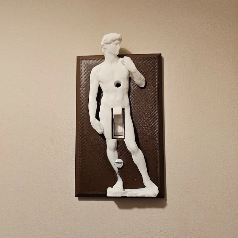Funny Light Switch Cover,David Light Switch Cover,3D Sculpture Toggle Cover,Extremely Creative And Humorous