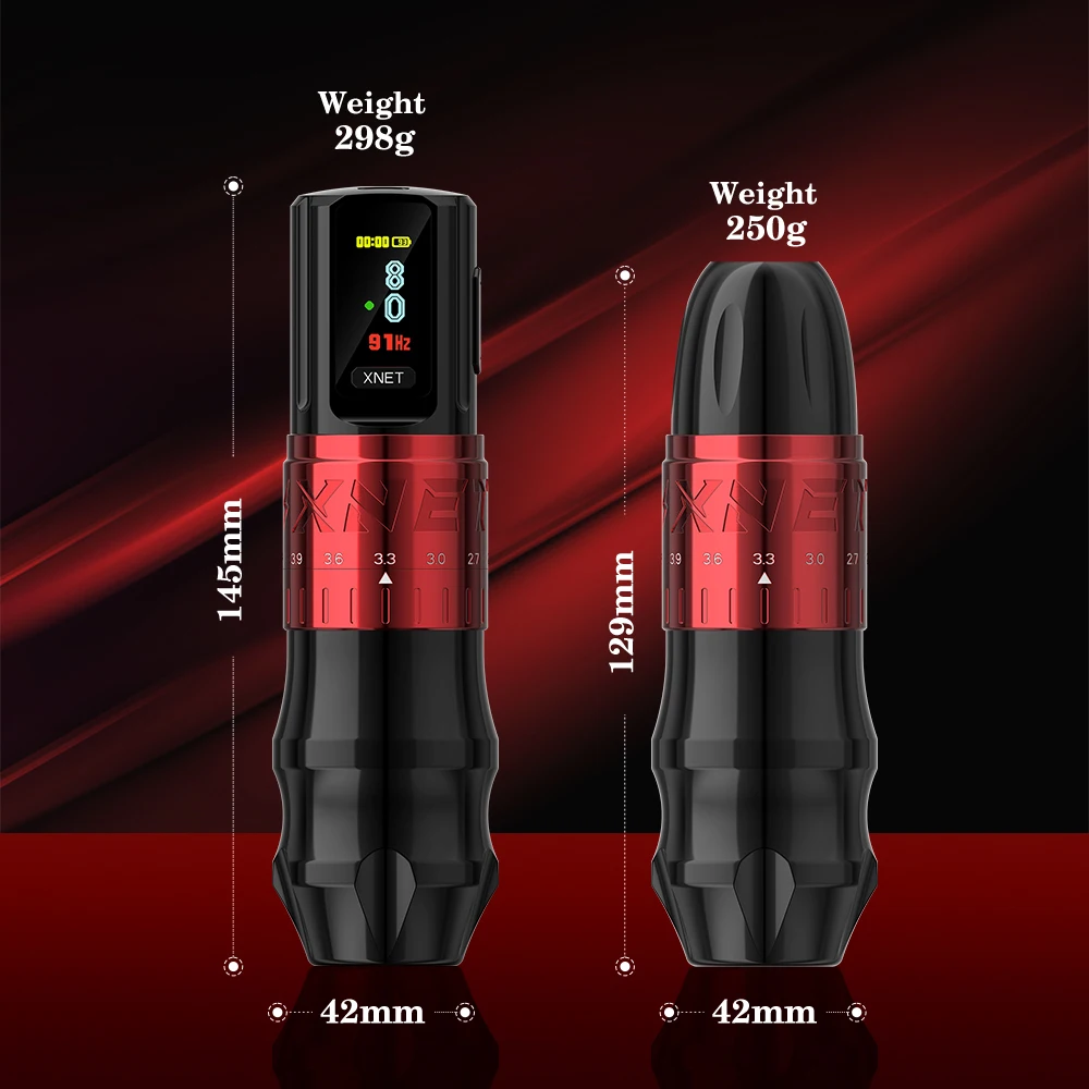 XNET Bestia-Kit de stylo de machine à tatouer sans fil, course réglable, batterie 2.4 mAh, écran OLED, cartouche de tatouage mixte, 4.2-2400mm, 60 pièces