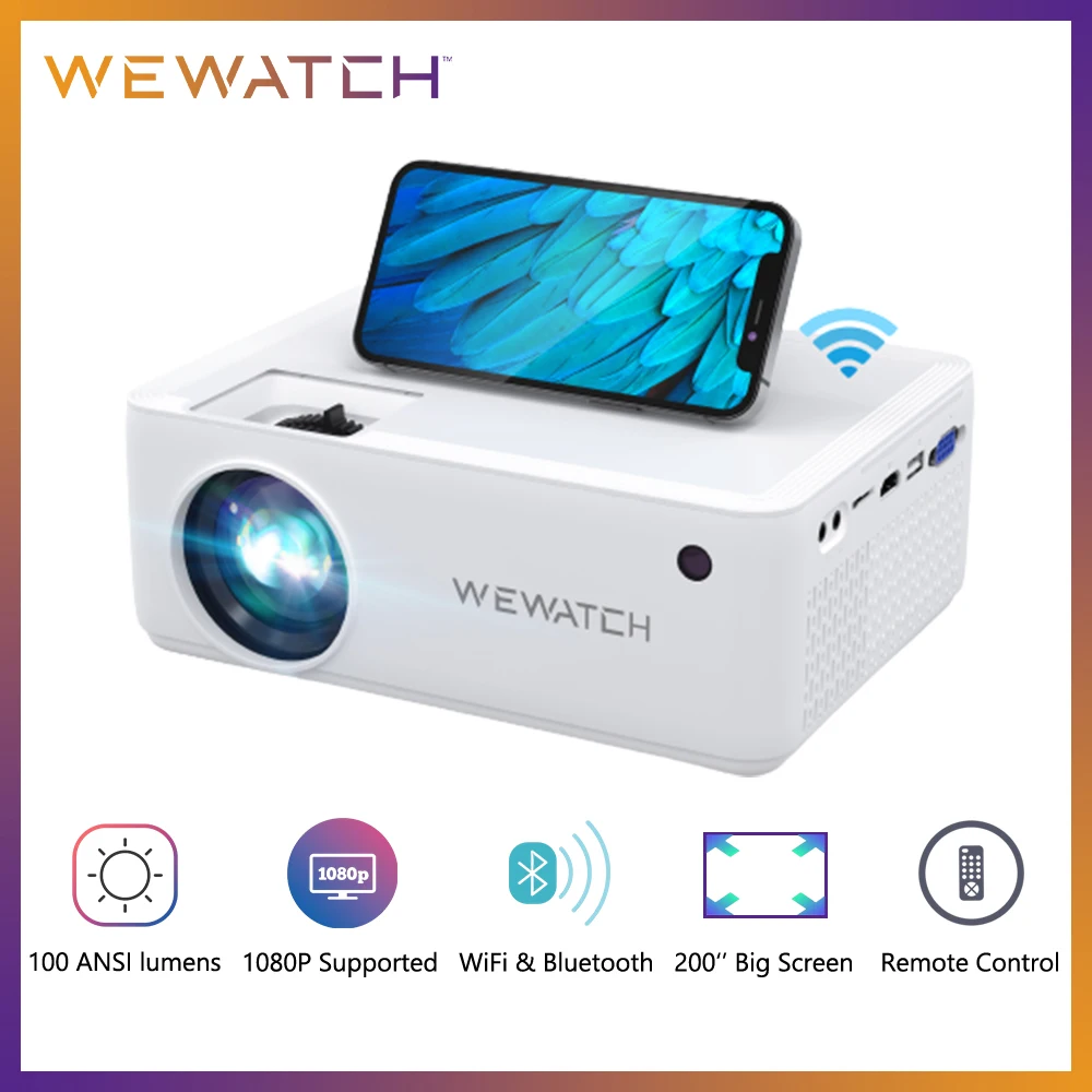 WEWATCH V10 8500Lumens LED Portable Projector Native 1280*720 HD 1080P Supported Home HDMI Theater Mini Outdoor Movie Proyectors