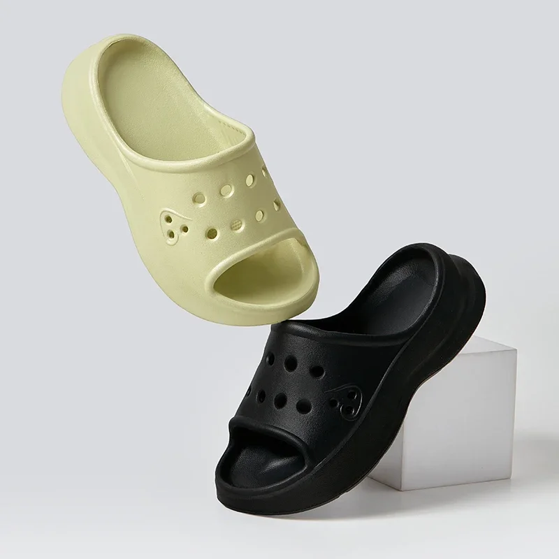 

Women Summer Soft Slippers Flat Platform Bathroom Home Men and Women Indoor Non-Slip Anti-Slip Female EVA Cushion Slides Solid