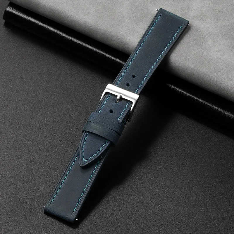 Vintage Brown Calfskin Leather Watch Strap - Premium Soft Wristband