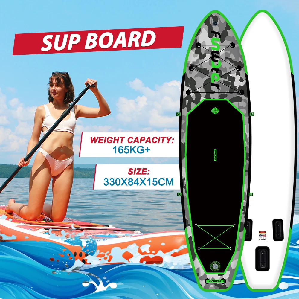 Tavola Da Paddle SUP Gonfiabile FEATH-R-LITE - 10'6" Portata 150kg | Zaino, Pagaia, Pompa Included | Per Fitness, Pesca E Tour - Foto 5