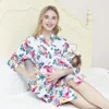 Women's Robe and Swaddle Blanket Set For Mom and Baby Maternity Pajamas Robe Sleepwear Baby Swaddle Set 1
