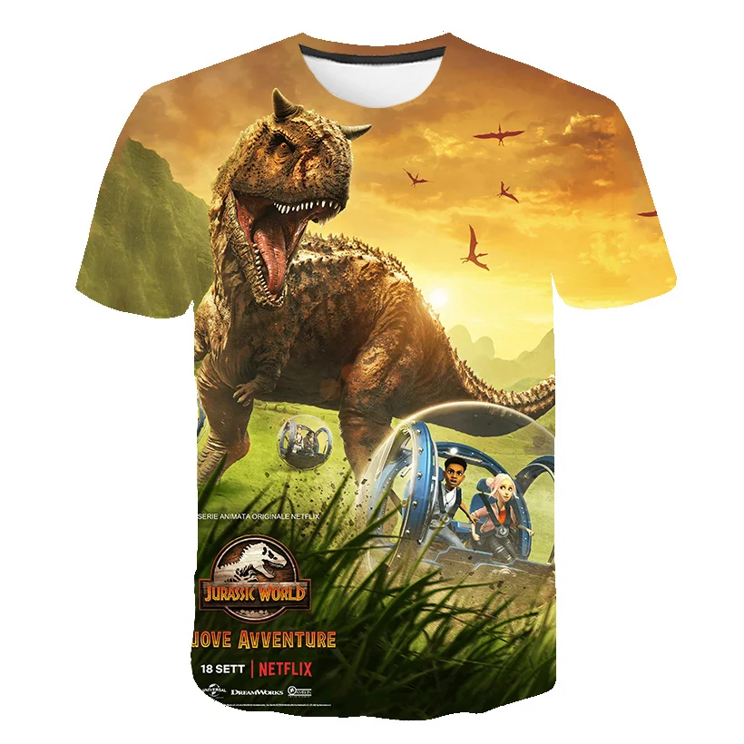 

Boys Jurassic Park 3 T-shirts Cartoon Printed Girls Dinosaur Tees Children Tops Short-sleeve Clothes for Summer Kids Outfits