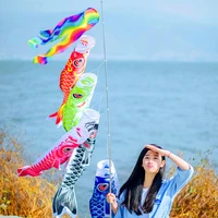 New Style 40/70/100CM Fish Flag Kite Toy Koi Nobori Carp Wind Socks Koinobori Colorful Fish Flag Hanging Outdoor Toys for Kids 2