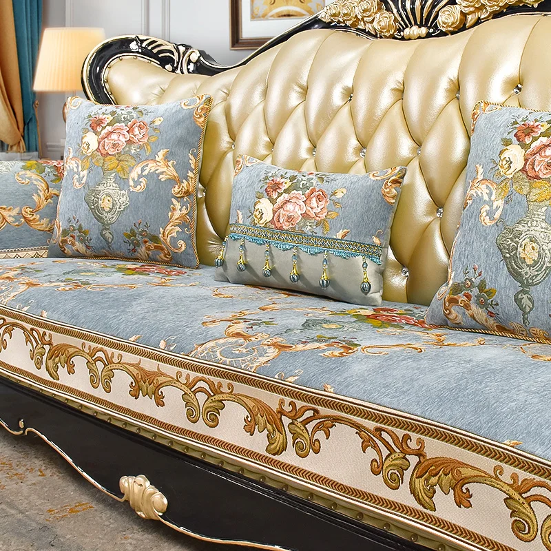 Jacquard Fabric Sofa Cover Home Decorations High-end Anti-slip Cushions Cover Four Season Universal Living Room Sofa Towel Couch 5