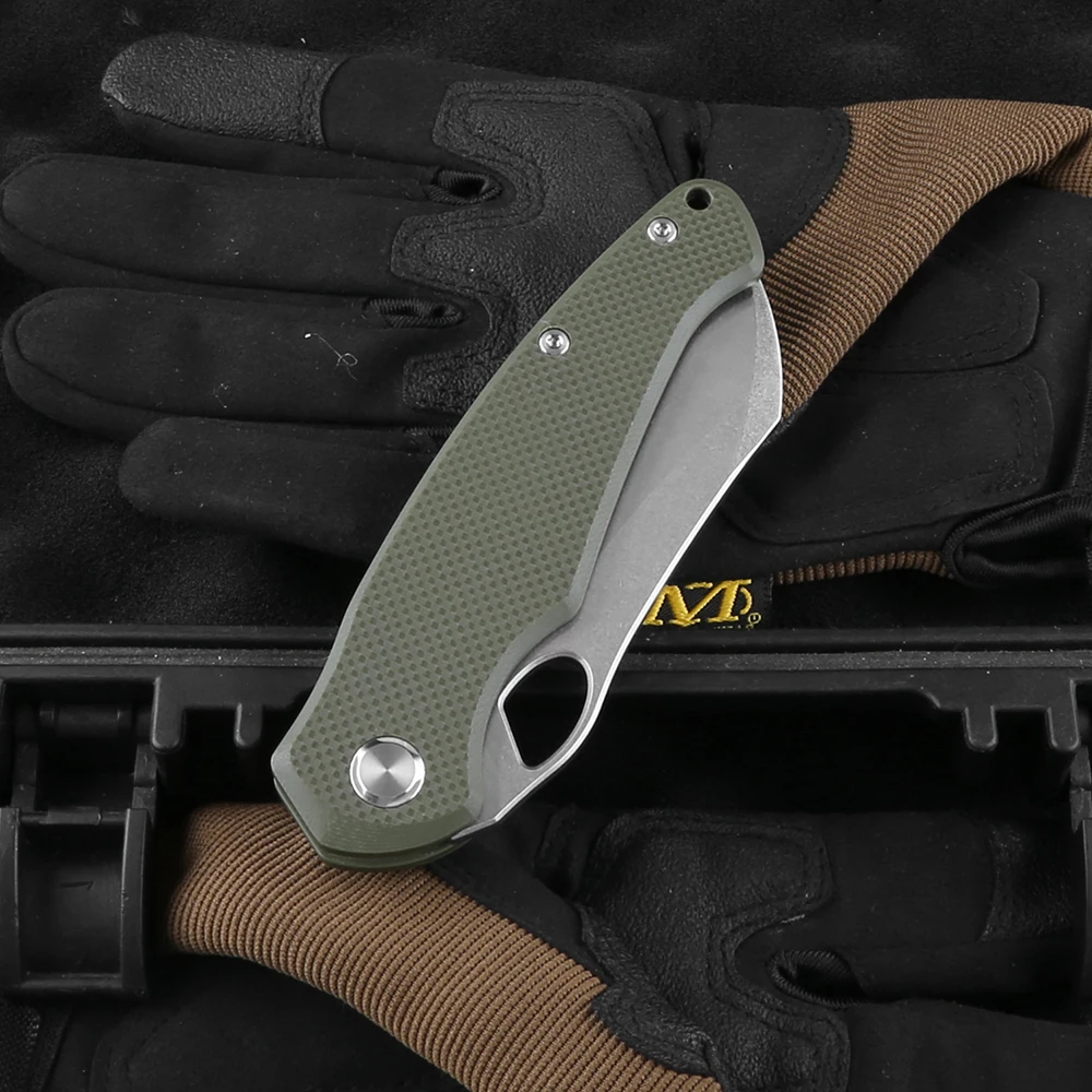 TWOSUN TS16 G10 Folding Knife D2 Satin Blade Ceramic Ball Bearing Washer  Fast Open G10 Handle Outdoor Camping Pocket Hunting EDC Tools From Sarila,  $33.76