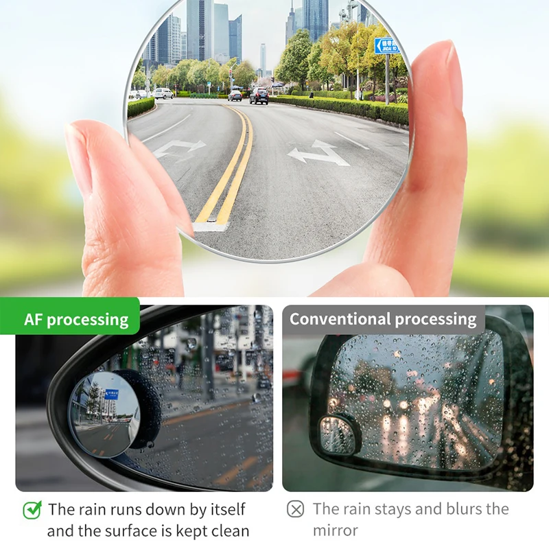Baseus 2Pcs Car Mirror HD Convex Mirror Blind Spot Auto Rearview 360 Degree Wide Angle Vehicle Parking Rimless Mirrors