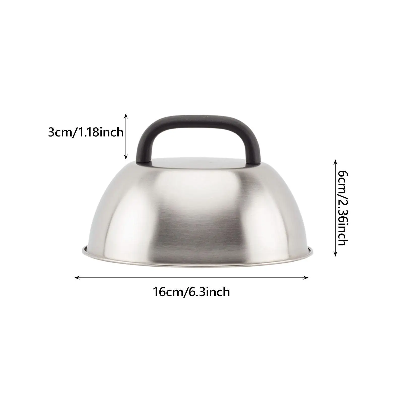 Burger Cover Cheese Melting Dome 6.30'' Griddle Accessory,Sturdy,Stainless Steel