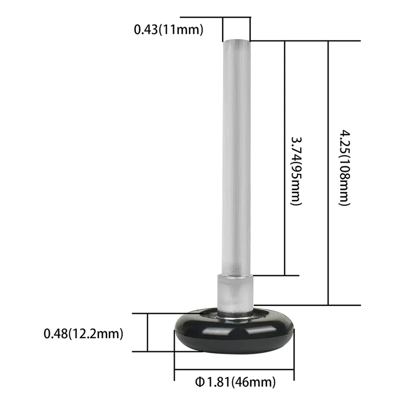 A95I-10 Pack Black 2Inch Nylon Garage Door Roller 4Inch Stem, Use 6200-2RS Double Seals Precision Bearings