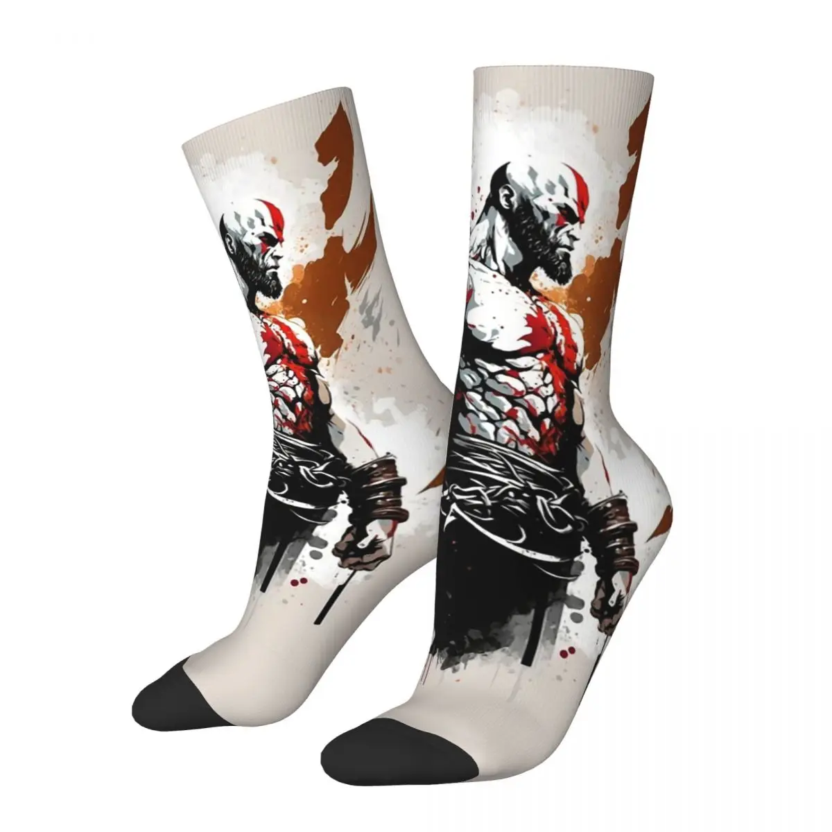 

Popular Kratos God Of War Men Women Round neck Socks Cycling Novelty Spring Summer Autumn Winter Stockings Gift