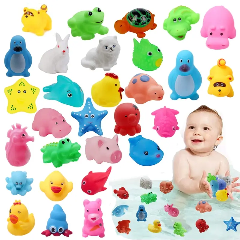 Water Bath Toys for Toddlers 1-3, Silicone Cute Animals Shape Toddler Bath  Toys Age 3 4 5, 6Pcs Safe and Clean Bath Fun Simple Toys