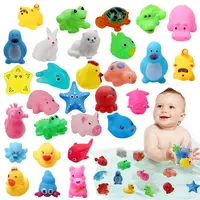 13pcs Baby Cute Animals Bath Toy Swimming Water Toys Soft Rubber Float Squeeze Sound Kids Wash Play Funny Toys Gifts 1