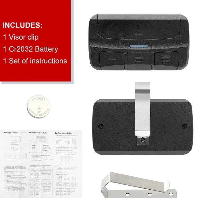Universal Garage Door Commands Electronic Gate Remote Control 16 IN 1 Compatible with Genie Linear 300-390MHZ 4