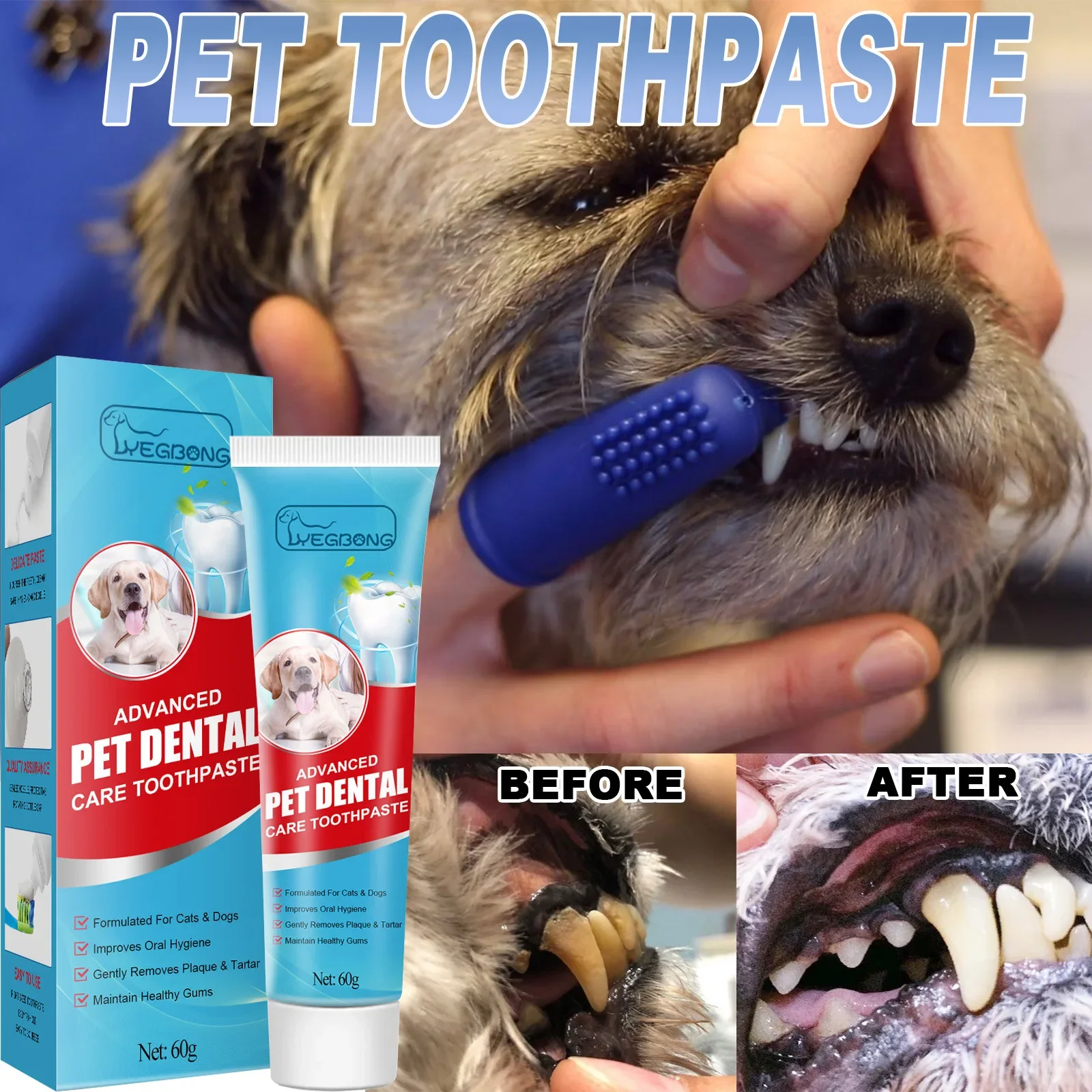 Toothpaste Dog Fresh Breath Cat Mouth Bad Breath Tartar Cleaning Care Edible Toothpaste