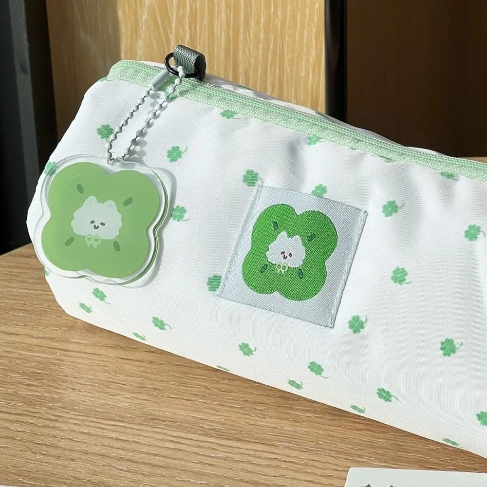 네잎 클로버 새끼 고양이 연필 케이스 대용량 귀여운 화장품 및 편지지 주최자 학교 사무실 여행 보관