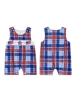 Baby Boys Rompers American Flag Print Sleeveless Jumpsuit Patriotic Independence Day Outfit Summer Clothes 1