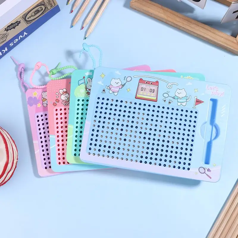 Cute Cartoon Magnetic Doodle Board Keychain - Funny Steel Ball Drawing Sketch Pad Puzzle Toy for Backpack Decor & Kids Gift