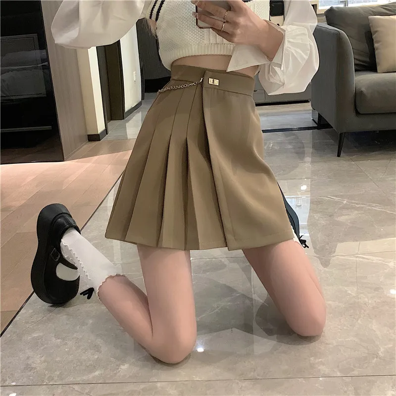 High Waist Mini Skirts Women New 2022 Korean Style Streetwear All-match Solid Color Ladies A-line Short Pleated Skirt purple skirt