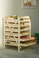 Company Orchard Garden Harvest Rack, Sturdy 6 Drawer Wooden Vegetable & Fruit Storage Cabinet Kitchen Organizer | For 2