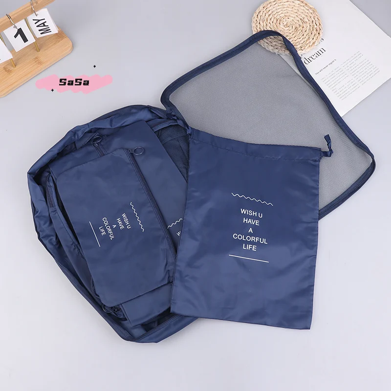Digital Toiletries Organizer & Travel Packing Cubes Set – 7-Piece Folding Storage Solution