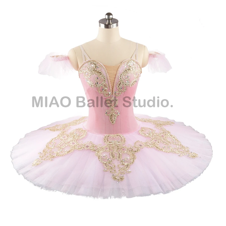 

Pink gold Professional ballet Pancake Tutu girls Competition ballet costume performance tutu Nutcracker dress 11 layers 0232