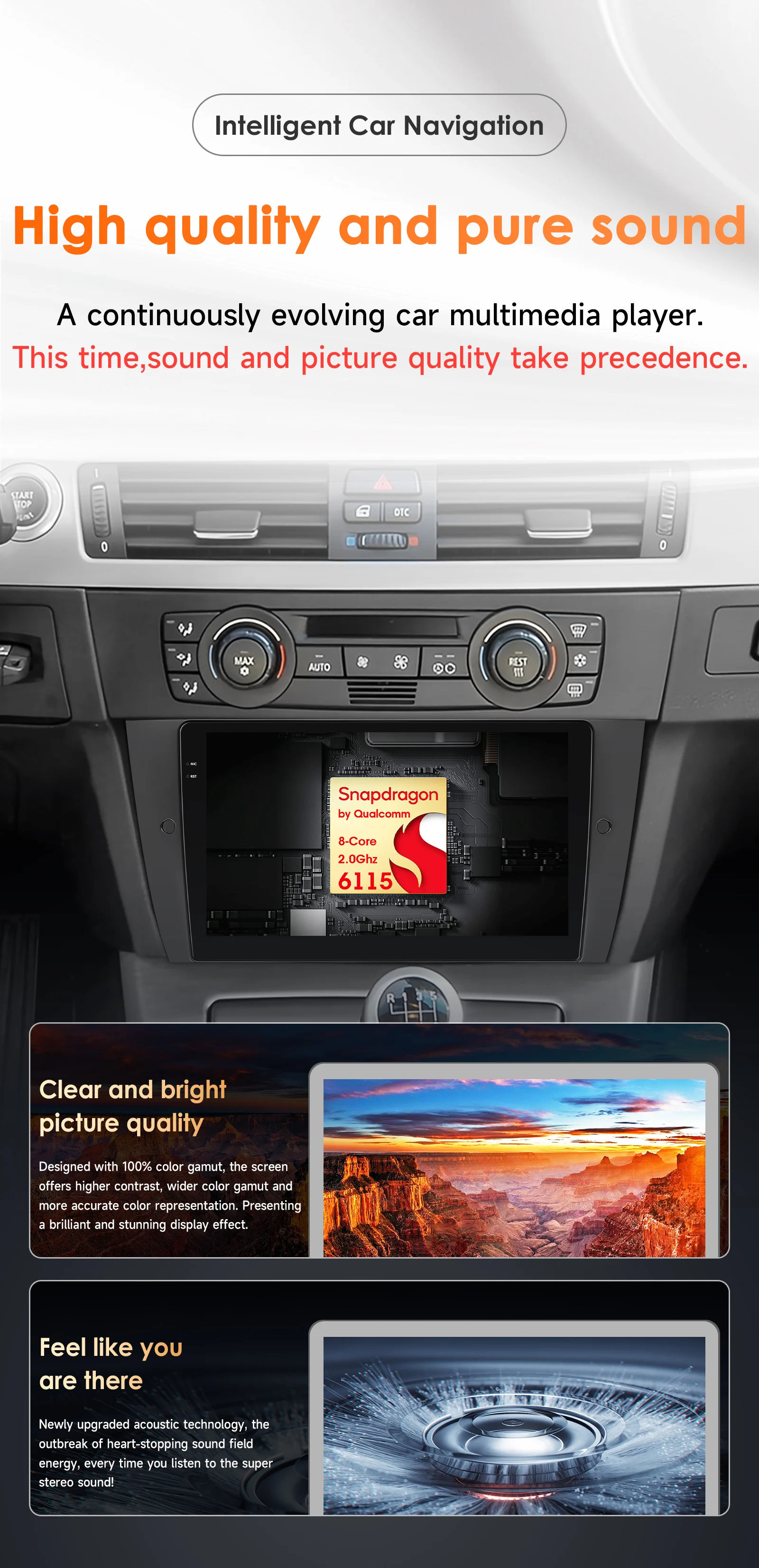 9" Hizpo 2Din Otca-Core Snapdragon 6115 Android14 Car Radio for BMW E90 E91 E92 E93 2006 - 2012 GPS DSP RDS 4G BT Auto CarPlay