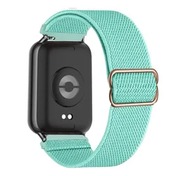 Elastic Nylon Braided Solo Strap for Sports Watch - Universal Fit for Women and Men (Mint Green Black)